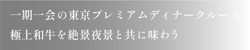 一期一会のプレミアムディナークルーズ　極上和牛を絶景夜景と共に味わう